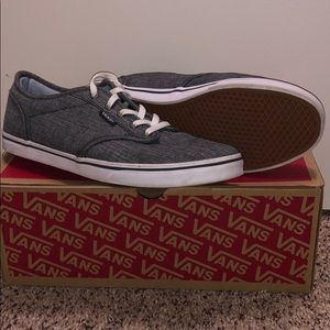 Gray and white vans size 7